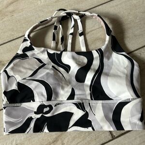 Black and white sports bra